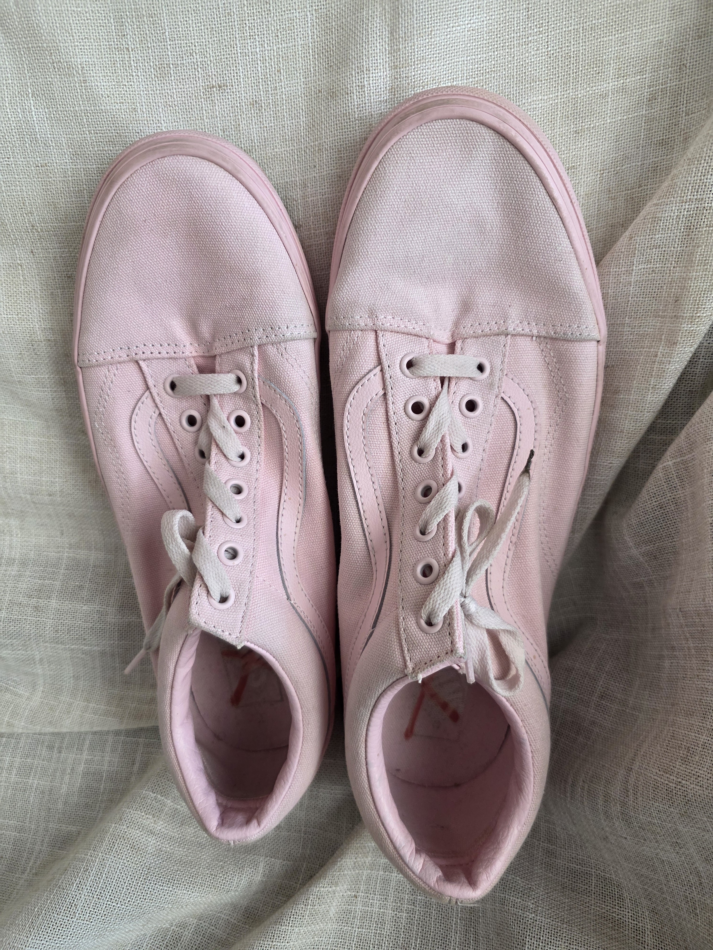 Mens Vans Old Skool Light Pastel Pink Canvas Low-Top Sneakers Casual Size 13